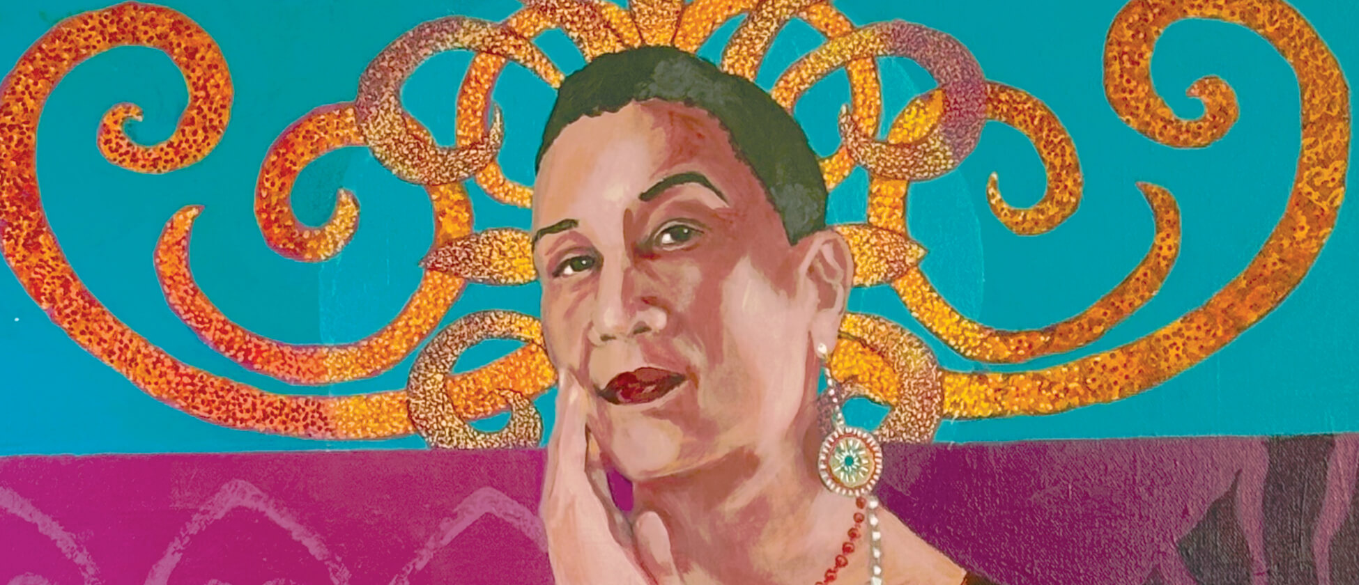 "Dr. Whilemina Perry" (detail)   24 x 36 inches, acrylic on canvas   2024
