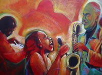"Singer Sax"  18 x 24 inches  acrylic on canvas  2007