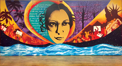 Yo Misma fui mi Ruta, mural-8ft X 17ft 3in, Julia de Burgos Performance and Cultural Center, East Harlem, NYC, 2016